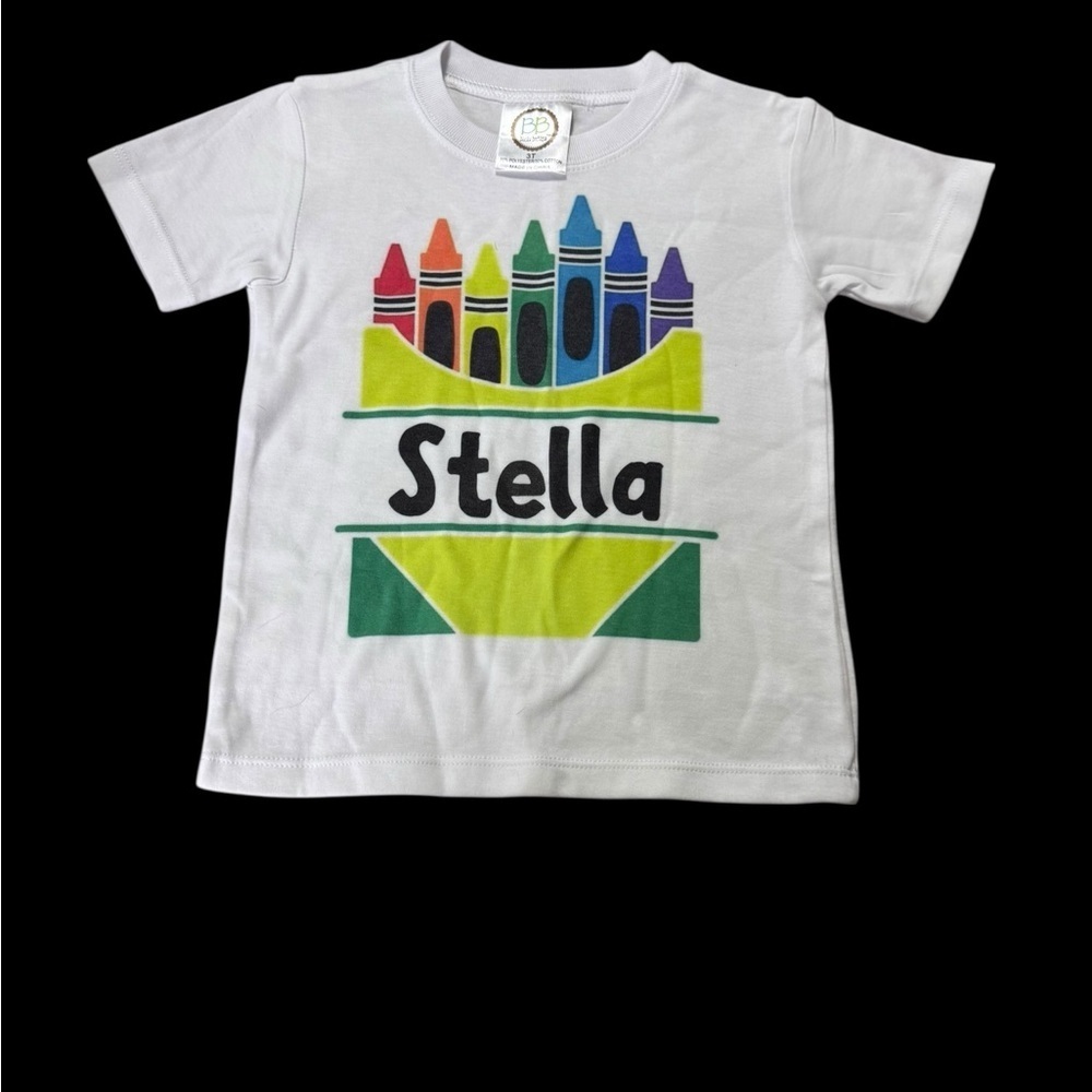 Stellah White Kids Crayon Art T-Shirt